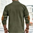 thumbnail image 4 of Resicozy Men's Corduroy Shirts Solid Color 2025 Fall Half Button Long Sleeves Shirt Casual Work Collared Shirts Army Green XL, 4 of 9