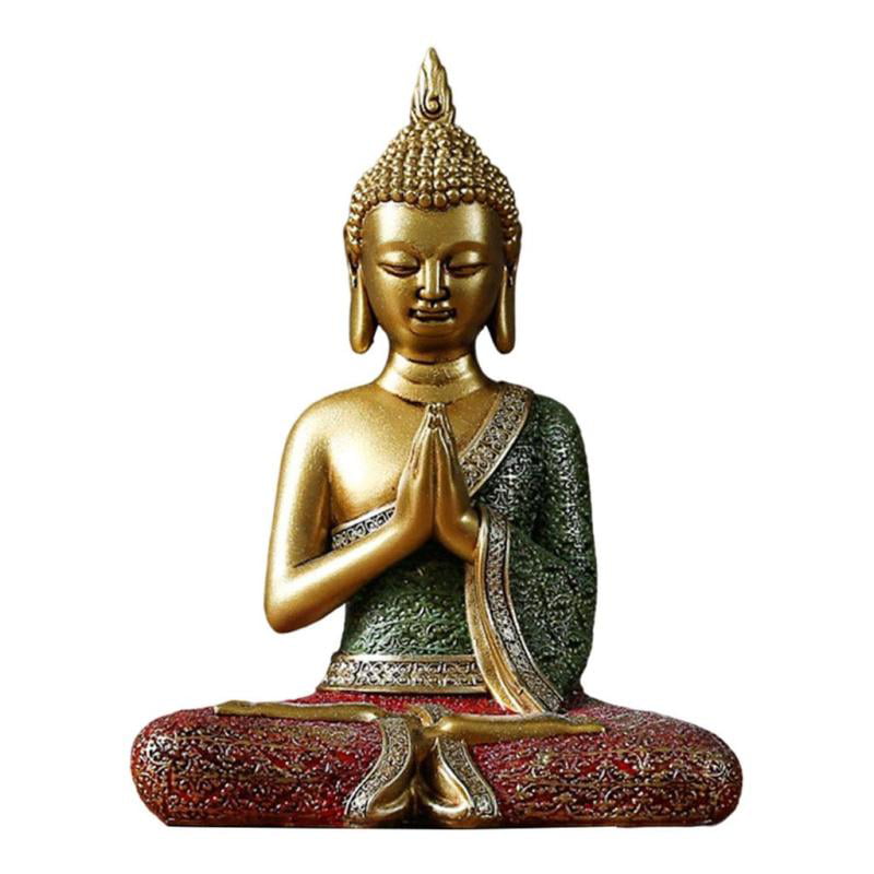 Thai Buddha Meditation & Prayer Buddha Statue Home Office Decoration Gold 