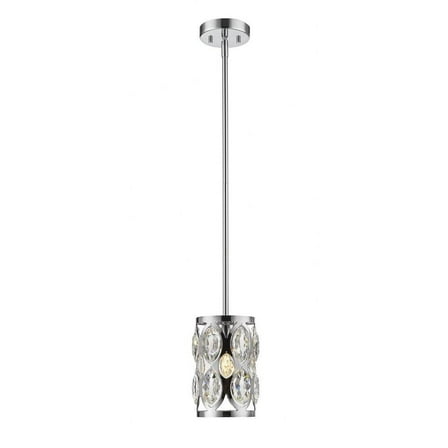 1 Light Mini Pendant in Sleek Style 6.5 inches Wide By 9 inches High-Chrome Finish Bailey Street Home 372-Bel-3173375