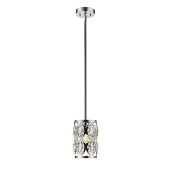 1 Light Mini Pendant in Sleek Style 6.5 inches Wide By 9 inches High-Chrome Finish Bailey Street Home 372-Bel-3173375