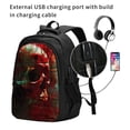 thumbnail image 2 of Pofeuu Red Dark Skull Abstract Print Storage Laptop Backpack with USB Charging Port[Water Resistant] College Computer Bookbag Fits, 2 of 7