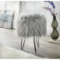 thumbnail image 2 of TMS Patrice Round Faux Fur Stool, Multiple Colors, 2 of 4