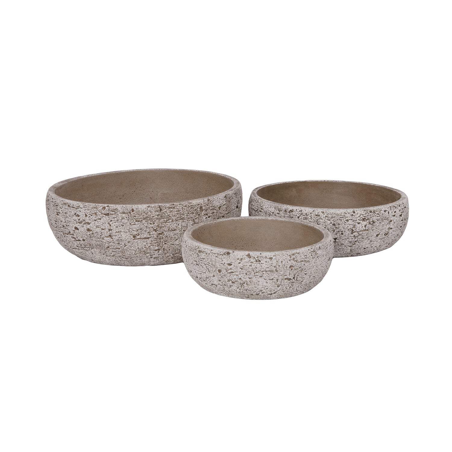 Orva Moss Green Cement Flower Pot Set (Set of 3)