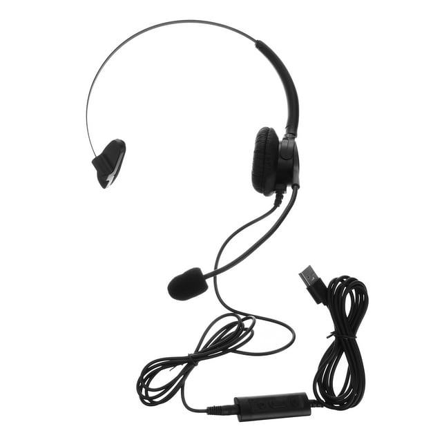 MasteelfCA H300 Monaural USB Headset Noise Cancelling Microphone and Volume Adjuster Headset for Computer Internet Calls VoIP Communication Skype Webinar Softphone Call Center (Black)