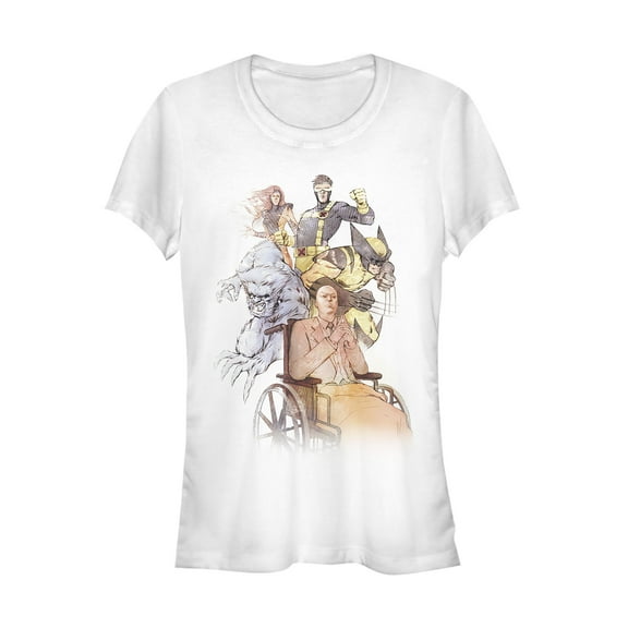 Junior's Marvel X-Men Team Sketch  Graphic Tee White Medium