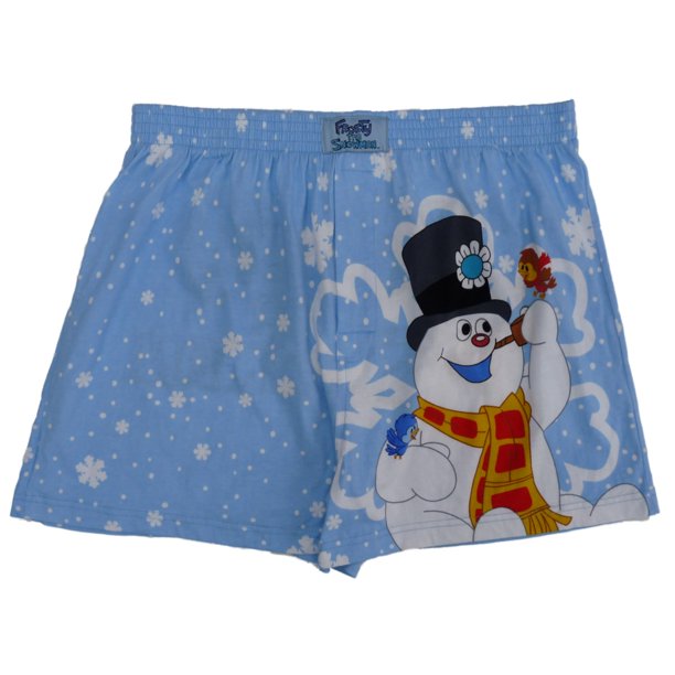 Frosty the Snowman Frosty The Snowman Mens Blue Holiday Boxer Shorts