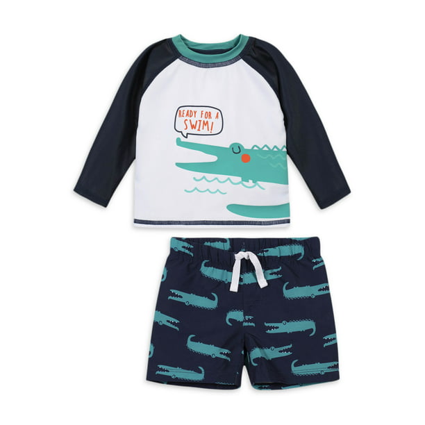 Gerber Baby Toddler Boy Rash Guard And Swim Trunks, 2Pc Set - Walmart.com