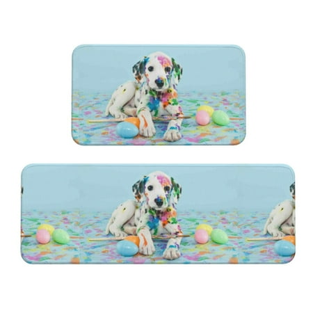 

Salelf A Funny Little Dalmatian Puppy Kitchen Mats 2PCS Cushioned Kitchen Rugs for Floor Anti-Fatigue Mat Waterproof Rug for Kitchen Office Sink Laundry