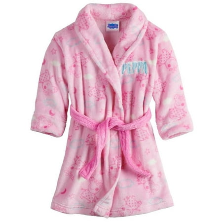 Peppa Pig Toddler Girls Plush Fleece Bathrobe Robe, Pink, Size: 3T
