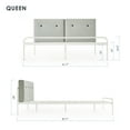 thumbnail image 2 of Mellow Maggie Metal Platform Bed with Upholstered Cushion Headboard, Steel Slats, Sky Grey, Queen, 2 of 9