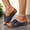 Navy, variant on Women's Wedge Mule Slippers, Floral Pattern Spring/Summer One Strap Closure Comfortable Slippers with Arch Support Navy 9