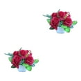thumbnail image 2 of Transemion Wide Application Artificial Plant For Various Settings Low Maintenance Red 2Set, 2 of 6