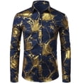 thumbnail image 2 of Nueva camisa de moda para hombre con estampado 3D de flores, solapa con botones, camisa de manga larga, ropa de fiesta, diseño de estilos, camisas cómodas, 2 of 5