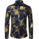 thumbnail image 5 of Nueva camisa de moda para hombre con estampado 3D de flores, solapa con botones, camisa de manga larga, ropa de fiesta, diseño de estilos, camisas cómodas, 5 of 5