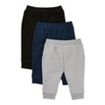 thumbnail image 2 of Garanimals Baby Boy Basic Terry Jogger Pants, 3-Pack, Sizes 0/3M-24M, 2 of 3