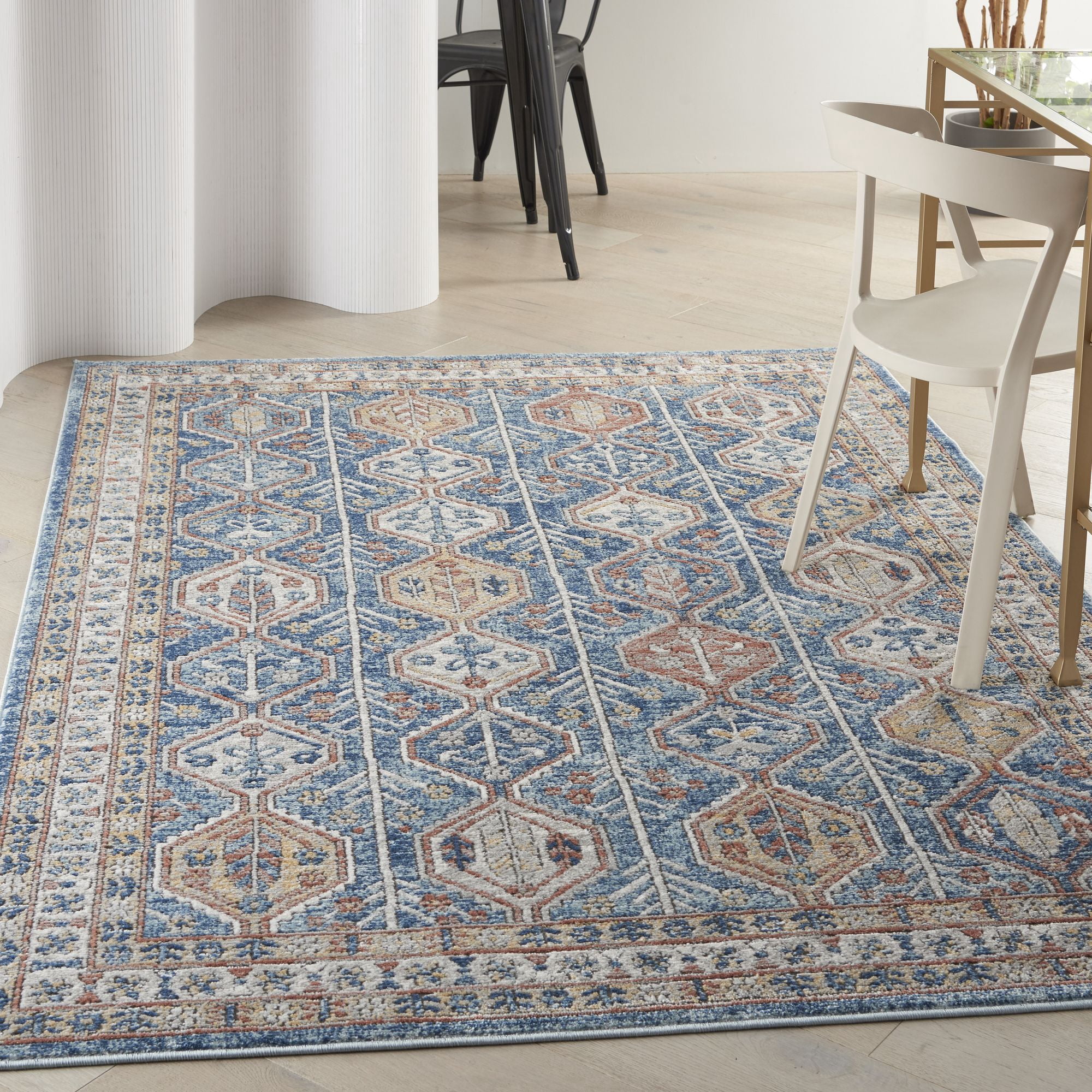 Nourison Concerto Modern Blue/Multi 3'9" x 5'9" Area Rug, (4x6)