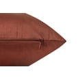 thumbnail image 2 of Pack of 2 Solid Faux Silk Square Decorative Pillow Covers/Shams with Zipper Closure - (20"x20", Terracotta), 2 of 2