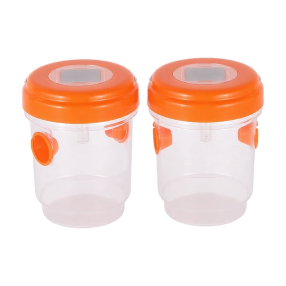2-Pack Solar Powered Wasp Trap, Orange Reusable Hornet & Yellow Jacket Catcher, Waterproof Outdoor Insect Trap for Garden Patio & Backyard