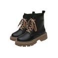 thumbnail image 3 of Frontwalk Women Combat Boots Platform Ankle Booties Lace Up Winter Boot Work Chunky Short Bootie Womens Lug Sole Shoes Black 6, 3 of 9