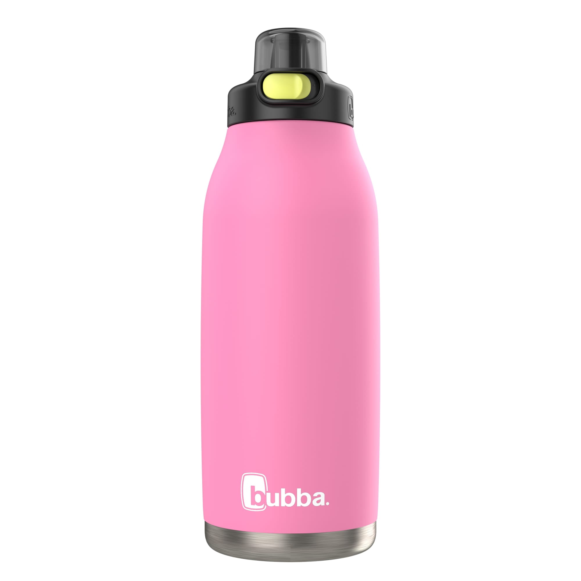 Bubba Radiant Vacuum-Insulated 40 oz Bundle of 2 - Black & Pink - Stainless Steel Water Bottles with Push Button & Pop Up Straw 2 Count