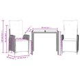 thumbnail image 4 of vidaXL 3 Piece Garden Dining Set with Cushions Black Poly Rattan, 4 of 5