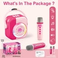 thumbnail image 5 of LINXUXIE Mini Karaoke Machine for Kids, Wireless Pink Microphone Toys for Toddlers, Birthday Gifts for 3-5 5-8 Year Old, 5 of 7