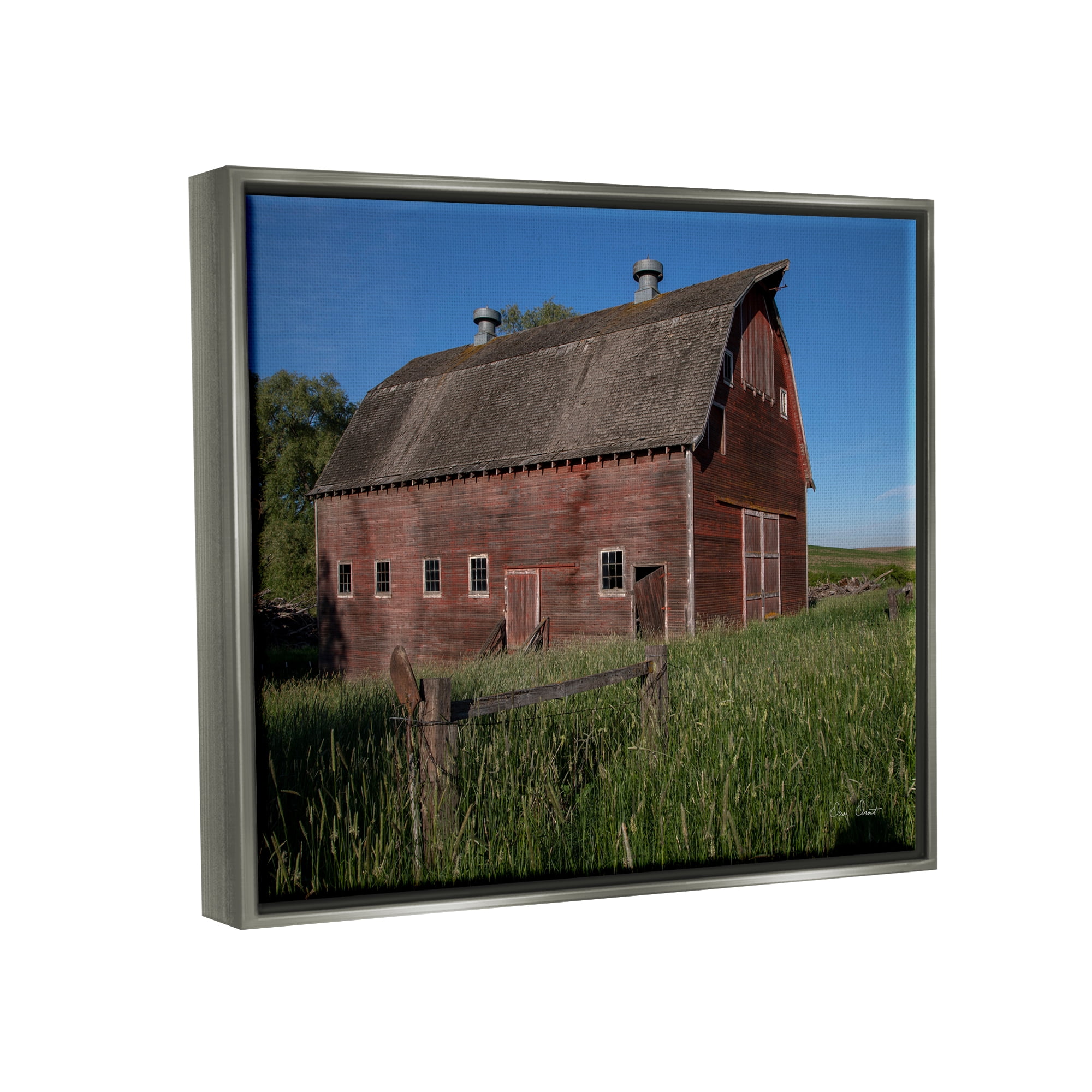 Stupell Industries Rural Barn Photography Nature Photography Gray Floater Framed Art Print Wall Art, 31 x 25