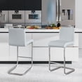 thumbnail image 2 of Lecut Bar Stools Set of 4, 25" Counter Height Bar Stools with Back and Footrest, Modern Leather Counter Stools, Armless Bar Chairs for Kitchen Island, Pub, Bar, 2 of 7