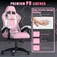 thumbnail image 4 of Bigzzia High-Back Gaming Chair Computer Racing Chair with Headrest and Lumbar Support for Back Pain, Pink, 4 of 8