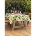 thumbnail image 3 of Outdoor Tablecloth with Umbrella Hole for Patio/Picnic/Party/Camping, Lemon Waterproof Table Cloth Rectangle Table Cover Washable, Yellow Fruits Summer Watercolor Botanical Leaf Plant (60"x 120"), 3 of 8