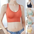 thumbnail image 2 of huanledash Sports Bra Solid Color Breathable Stretchy Padded Intimacy Shockproof Soft High Elasticity U-shaped Lady Bra Daily Wear Clothes, 2 of 8