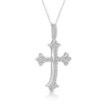 thumbnail image 2 of Araiya Fine Jewelry 10K White Gold Diamond Cross Pendant Necklace for Women (1/3 Cttw, I-J Color, I2-I3 Clarity), 18", 2 of 3