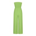 thumbnail image 5 of Gaecuw Dressy Jumpsuit for Women 2023 Sleeveless Off the Shoulder Strapless Overall with Pockets Band Collar Solid Onesie One Piece Outfits Casual Loose Long Pants Wide Leg Summer Romper Ankle Length, 5 of 6