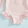 thumbnail image 5 of UAYOTSE Baby/Toddler Girls Seersucker Long Sleeve One Piece Rash Guard Swimsuit,Sizes 12-18 Months, 5 of 6