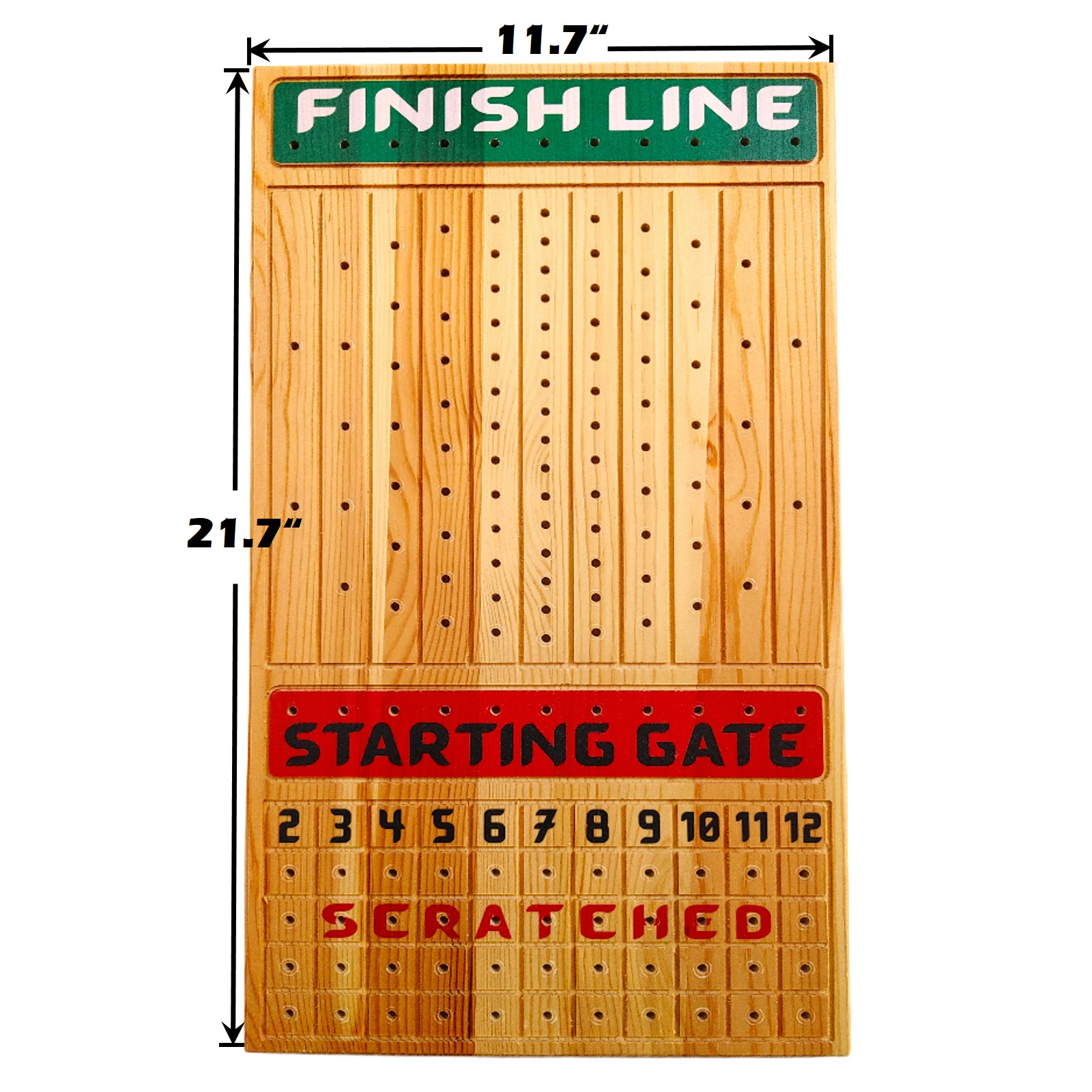 FINENI Horse Racing Game for Adults, Horse Race Board Game with 11 Luxurious Metal Horses (Black), 22” Pine Wood Horse Race Game Board, Dice & Card Included
