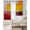 thumbnail image 2 of Red Yellow Blackout Curtains for Bedroom/Living Room, Thermal Insulated Kitchen Curtains, Modern Oil Painting Abstract Color Block Grommet Darkening Window Treatment Drapes 27.5"x39"x2, 2 of 8