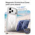 thumbnail image 6 of Magic John Case for iPhone 17 Pro Max with Kickstand,Compatible with MagSafe,12FT Mil-Grade Drop Shockproof Protection Anti-Yellowing,Clear, 6 of 9