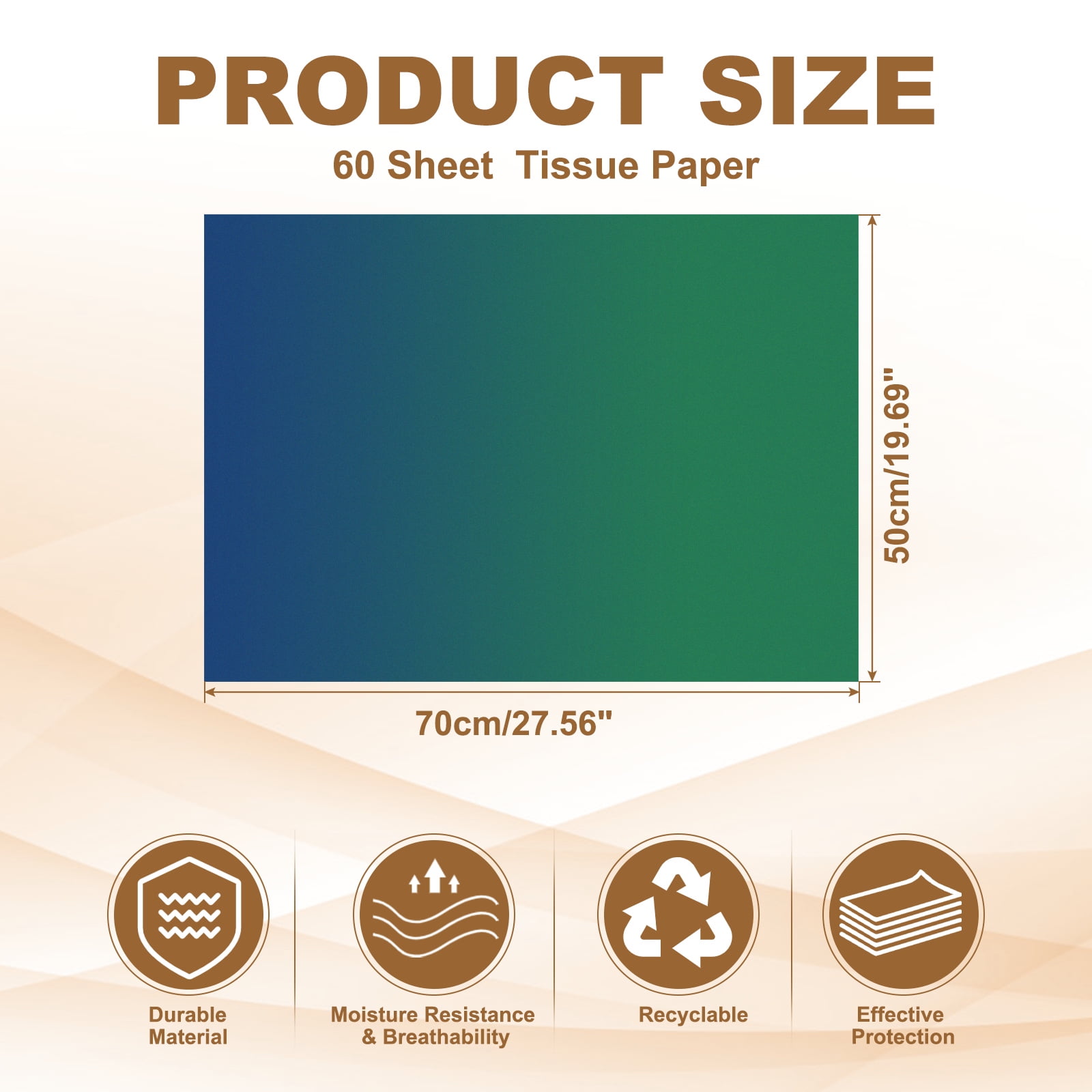 Uxcell 60 Sheets Colored Tissue Paper Bulk for Gift Bags, 27.6x19.7" Blue Green Gradient Assorted Color Wrapping Paper for Craft Holidays Christmas Birthday Wedding Filler Flower Decor