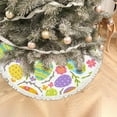 thumbnail image 5 of GZHJMY Christmas Tree Skirt Easter Floral Elements Eggs Insects on White Xmas Small Tree Skirt 30" Chriatmas Tree Mat for New Year Holiday Party Decor with Tassel, 5 of 6