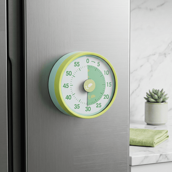 60-Minute Visual Timer for Kids and Classroom – 3.15 Inch Stainless Steel Magnetic Kitchen Timer, Mechanical Countdown Clock for Toddlers, No Batteries Needed