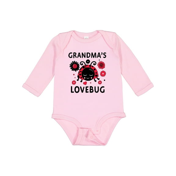 Inktastic Valentine's Day Grandma's Lovebug Girls Long Sleeve Baby Bodysuit