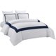 thumbnail image 5 of Funda nórdica con funda de almohada Juego de cama de hotel con cremallera de microfibra Funda nórdica suave y cómoda (blanco y azul) Sincero Electrónica, 5 of 5