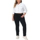 thumbnail image 2 of Conjuntos de botones de jeans de mujer de talla grande Agnes Orinda, chaquetas de mezclilla recortadas de moda 2X blancas, 2 of 6