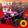 thumbnail image 6 of Track Seven 24V Ride on Car, 2WD Electric Off-Road UTV Truck w/ 400W Motors, Remote Control, Large Seat, Bluetooth, Lights, Power Display, Portable Handle, Electric Car for Boys Girls Aged 3+, Pink, 6 of 7