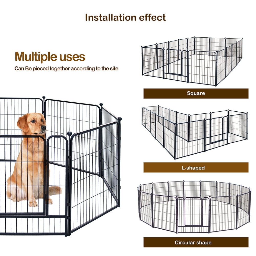 Dog Playpen,32"16 Panels Portable Exercise Fence Heavy Duty Metal Pet Playpen Indoor Outdoor Pet Playpen for Small Medium Large Dogs - RV Camping Pen  (16 Panels, 32 inch)