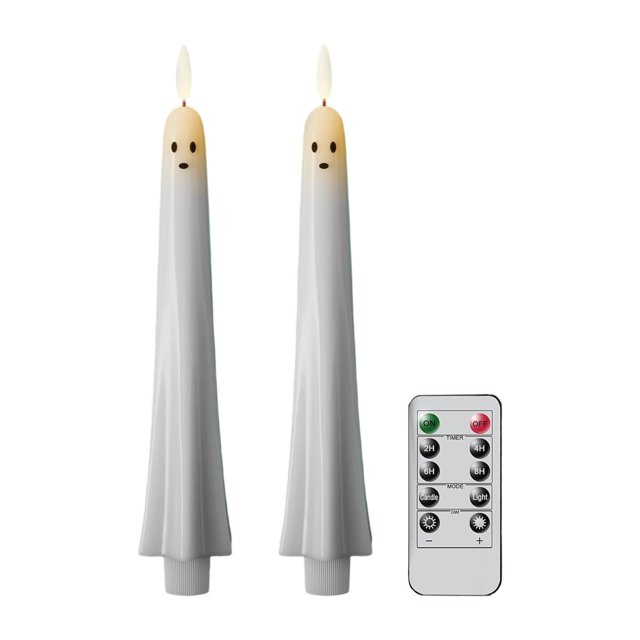 Velas cónicas sin llama, velas LED decorativas para ventanas, candelabros LED de 27 cm (10,63 pulgadas) con 2 piezas