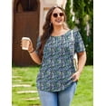 thumbnail image 4 of Zeagoo Womens Plus Size Tops Tunic Short Sleeve Crew Neck Shirts Casual Summer Blouse, 4 of 4