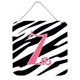 thumbnail image 1 of "Treasures Letter Z Initial Zebra Stripe and Pink Wall or Door Hanging Prints, 6 x 6", multicolor Caroline's Treasures CJ1037-ZDS66, 1 of 1