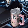 thumbnail image 6 of OBREWU French Bulldog Dog Pattern with Flowers Tumbler with Handle and Lid,French Bulldog Dog Pattern with Flowers 40oz Double Wall Vacuum Insulated Tumbler,Cups Gift for Women and Men, 6 of 7