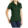 thumbnail image 4 of Yellow Rooster Women’s Micropique Sport-Wick Polo T-Shirts Forest Green XS, 4 of 6